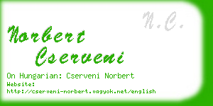 norbert cserveni business card